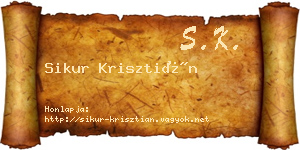 Sikur Krisztián névjegykártya