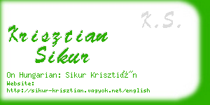 krisztian sikur business card